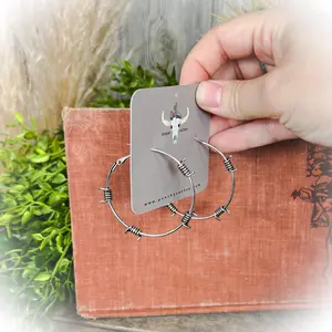 Barbed Wire Earrings - Silver