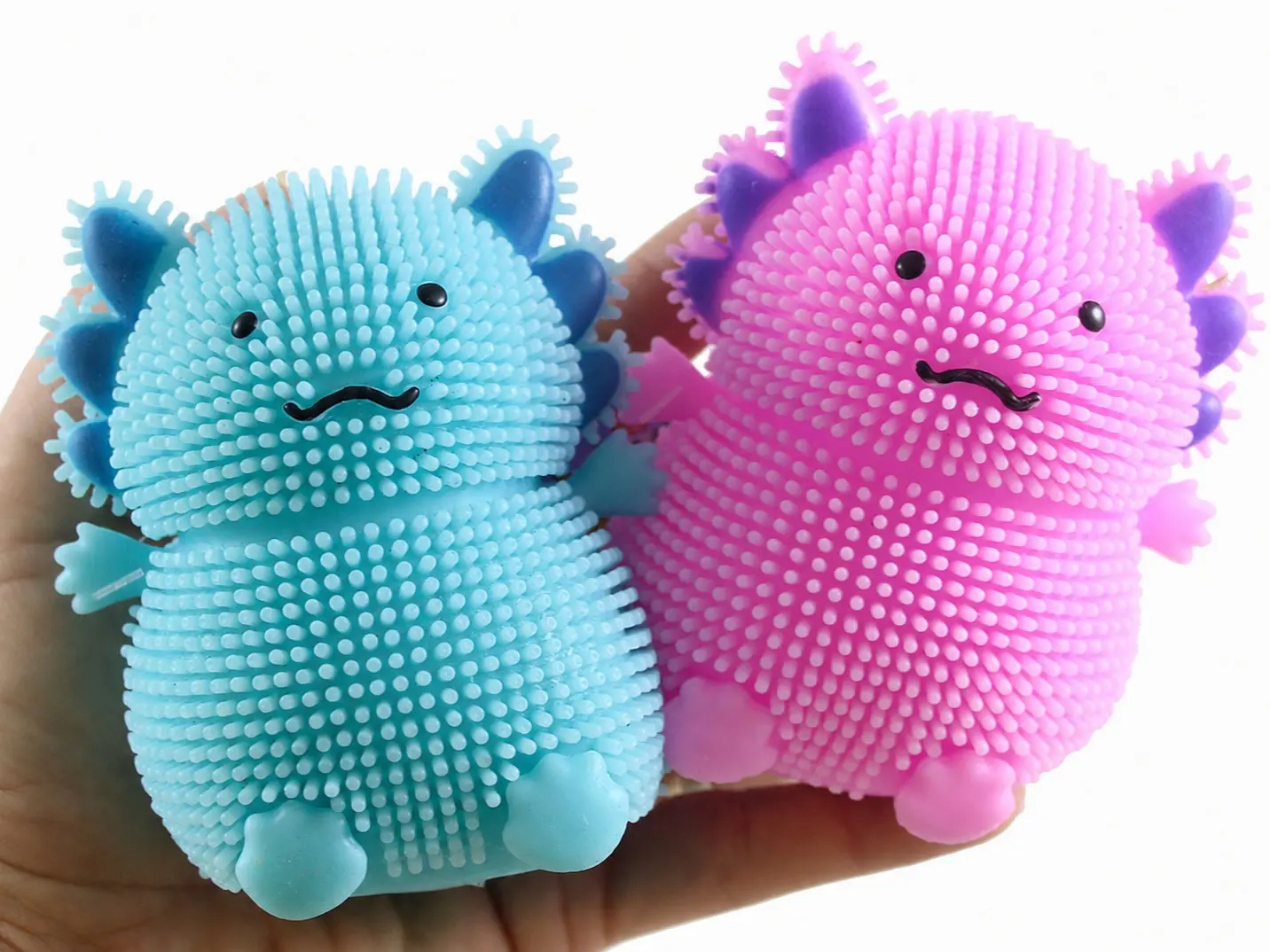 Random Color Axolotl Puffer Ball – Soft Squishy Sensory Fidget Toy