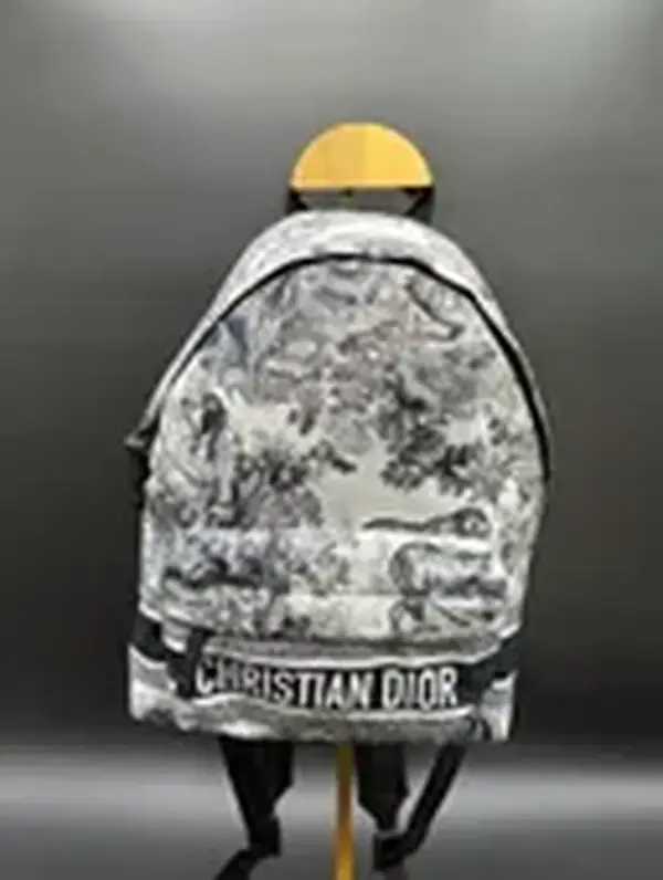 Pre-owned Leather Luxury Bags & Accessories Christian Dior Nylon Small Toile de Jouy Dior Travel Backpack, Navy Blue Date Code: 62MA0241. Entrupy ID: RM362DJ.