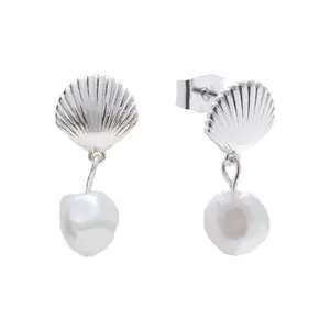 EVRY JEWELS Gold or Silver Plated Women's Hypoallergenic Little Mermaid Earrings