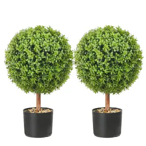 VEVOR Artificial Topiary Bunny - Shape Boxwood Ball, 2 Set 36 inch Faux Boxwood Plant Balls, Fake Silk Tree Look Real, Easy Assembly for Decor Front Porch Outdoor Patio Garden Balcony Backyard IndoorVEVOR Super Brand Day