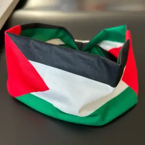 Palestinian Flag Twist Headband Stretchy Soft Bold Design for Patriotic Wear