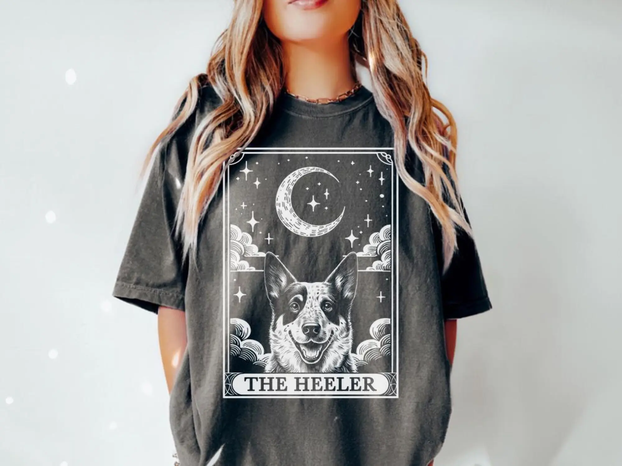 Blue Heeler Mama Shirt, Tarot Card Blue Heeler Shirt, Heeler Australian Cattle Dog Lover Gift