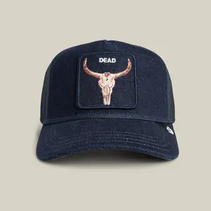 Goorin Denim Dead Trucker Hat, DARK DENIM, One Size, Unisex