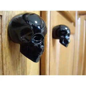 Gothic Knobs | Black Skull Knobs with Horror Cabinet Knobs Style (Set of 2)
