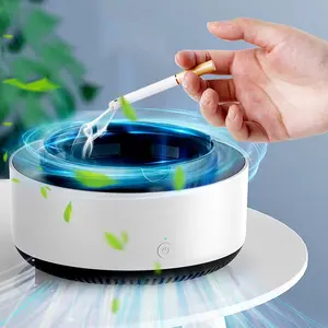 Smokeless ashtrays for cigarettes indoor 2in1 air purifier multifunctional smokeless ashtray home ashtrays portable ash tray for home indoor office white
