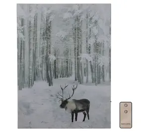 LumaBase Battery-Operated Lighted Wall Art- Still Winter Night LumaBase Battery-Operated Lighted Wall Art- Still Winter Night