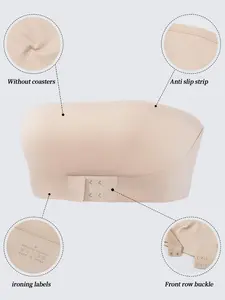 High support sports strapless bra for women bandeau style front closure no padding inner anti slip band wireless seamless supportivebra tiktokshopblackfriday blackfriday Wireless Sports Bras