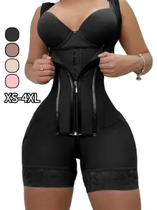 Women's Shapewear Bodysuit, Colombian Faja,BBL Fajas，Zipper Front, Push-Up Design, Postpartum Recovery, Versatile Use, All-Season Wear, Regular Length