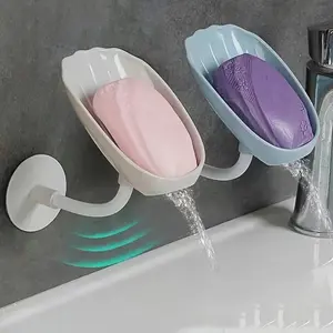 3 Types of Multi-Color Wall Mounted Soap Rack Combinations, Shell Shaped Soap Rack, Drainage Soap Tray,