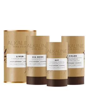 Healthy Gut Bundle - Sea Moss Supplement, Liver Tea Supplement (Happy Liver Tea), Gut Supplement, and Colon Supplement (Happy Colon)