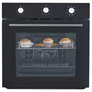 Electric Single Wall Oven, 24" Built-In Electric Oven with 8 Baking Modes, 3000W 2.5Cu.Ft Triple-Layered Glass Door Electric Wall Oven with Mechanical Knobs Control for Kitchen