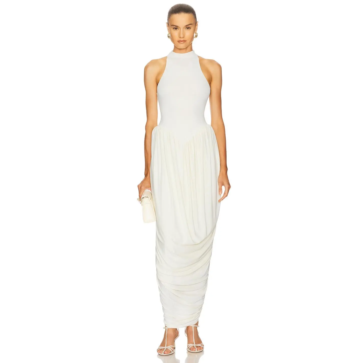 Helsa The Duchess Jersey Dress in Ivory