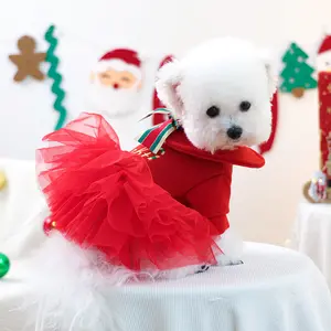 Christmas Pet Dress Costume for Dogs, Thickened Warm Winter, Suitable for Teddy Bichon Pomeranian Yorkie Poodle Small Dog Clothes Outfits