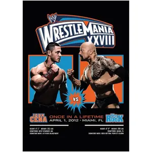 WWE John Cena The Rock WrestleMania Graphic Poster - UnUnframe Poster Print WWE John Cena The Rock WrestleMania Graphic Poster - UnUnframe Poster Print