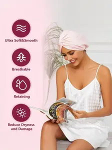 Silk Hat 100% Mulberry Silk Anti-Frizz Hair Protection Extends Blowout, Premium Quality Headwear for Smooth and Shiny Hair Care