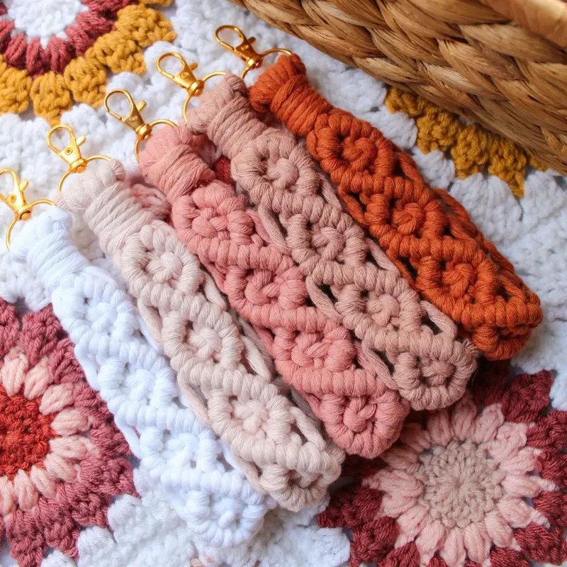 Boho Diamond Wristlet | Macrame Wristlet | Diamond Wristlet | Keychain | Macrame Accessories | Wristlet | Gifts for Her | Christmas Gift Ideas
