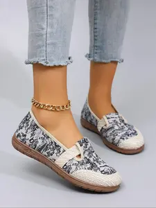 Women's Fashionable  Slip on Sneakers, Casual Comfortable Breathable Lightweight Sports Shoes, All-match Commuter Shoes for Work & Daily Wear, Girl