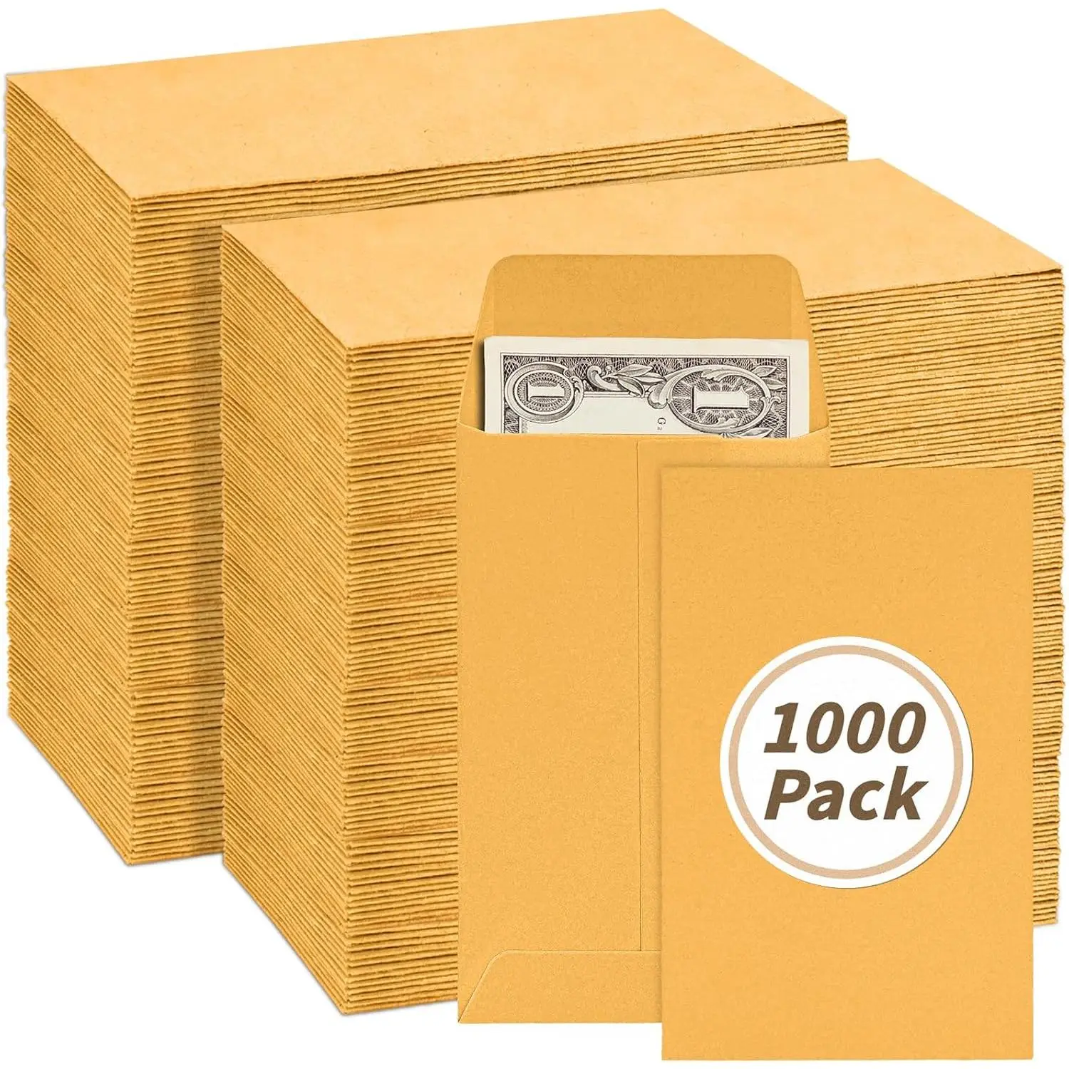 1000 Pack  Envelopes 3.5x6.5in Brown  Small  Envelopes Small  Envelopes with Gummed Flap for  and Office Use, Small Item Organizer