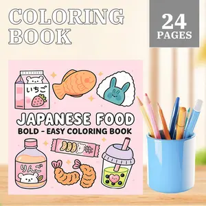 2026 new, 1pc Bold Food Coloring book, new thick paper, 24 page single-sided printing, Illustrations, perfect gift for New Year, Christmas, Thanksgiving, birthdays, parties - for mindfulness and stress relief