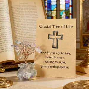 1 Set of Bible Motivational Quotes Gift, Crystal Life Tree Gift Card, Handmade Pocket Blessing Poetry Card, Christian Faith Gift, Inspirational Souvenir, Suitable for Christmas Gift, Birthday Gift, Easter Gift