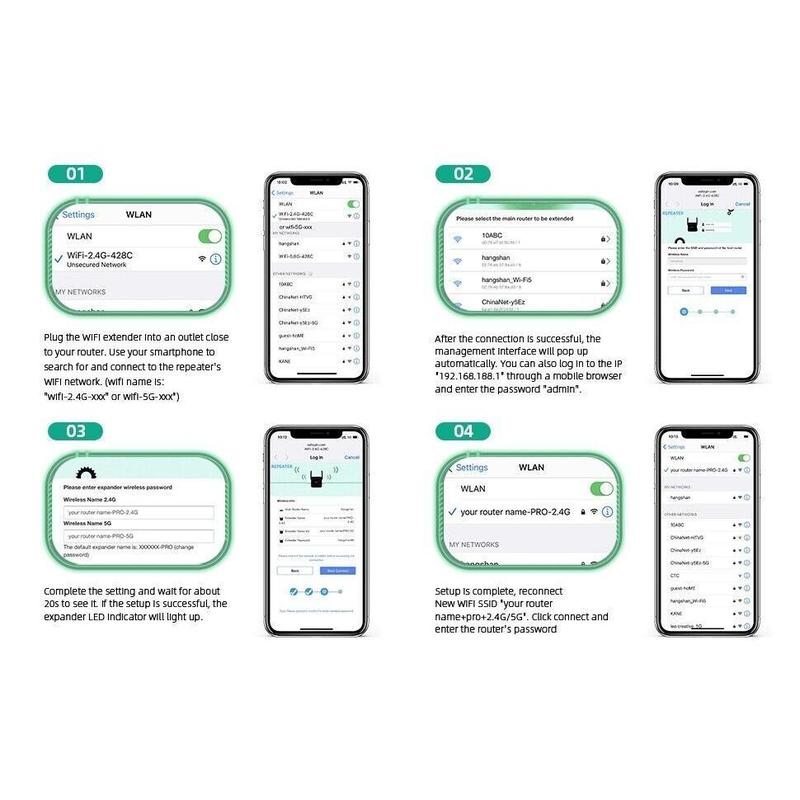 WiFi Range Extender Internet Booster Network Router Wireless Signal Repeater