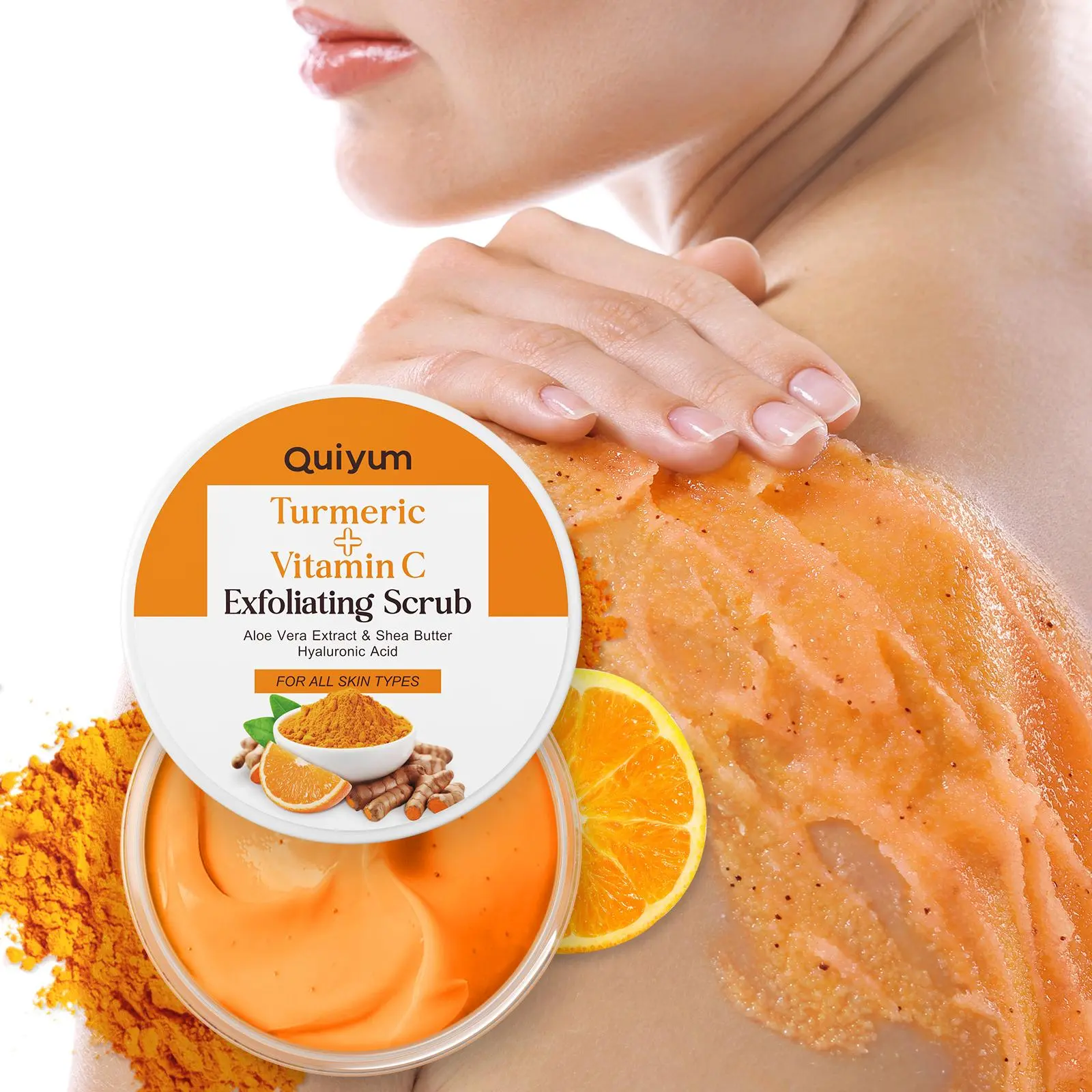 Turmeric Vitamin C Scrub, Botanical Turmeric Scrub, Moisturizing Exfoliating Body Scrub, Exfoliate Body, Body Exfoliant, Deep Cleansing & Nourishing Body Care Product, Body Cleansing Products for Women & Men, Skin Repair