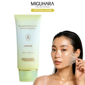 MIGUHARA Pineapple Refining Glow Peel-Off Mask Pack 60ml with Pineapple Extract & Jojoba Seed Oil for Hydrated Glowing Korean Glass Skin
