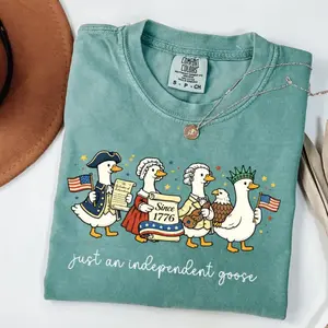 Comfort Colors Silly Goose Shirt for 4th of July - Fourth of July Goose Shirt, American Flag Shirt, USA Shirt, Goose Shirt, Funny Shirt