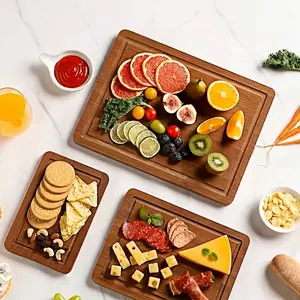 MultiFunctional Bamboo Cutting Board Set 3 Piece 5 Piece with Juice Groove Kitchen Vegetable Meat Fruit Cutting Knife Friendly Chopping Board