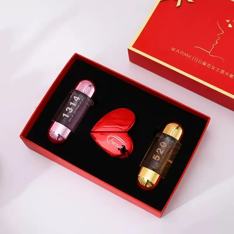 Loveheart Valentine's Day Perfume Set, Romantic Heart Design, Long-Lasting Fragrance, Luxury Gift Box, Couples Scent Ritual