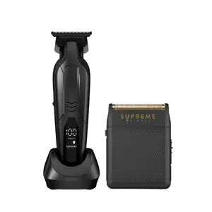 Supreme Trimmer Vader Lite & Solo Shaver Professional Set - High-Speed 7000 RPM Motor, Hybrid Ceramic Titanium Blades, Hypoallergenic Gold Foil, Cordless USB-Rechargeable Lithium-Ion Battery, USB-C Charging, Complete Kit