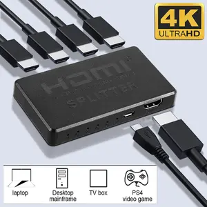 HDMI Splitter 1 In 4 Out 4K UHD HD 1080P 4-Port Repeater Splitter Amplifier HDMI Splitter 1 In 4 Out 4K UHD HD 1080P 4-Port Repeater Splitter Amplifier