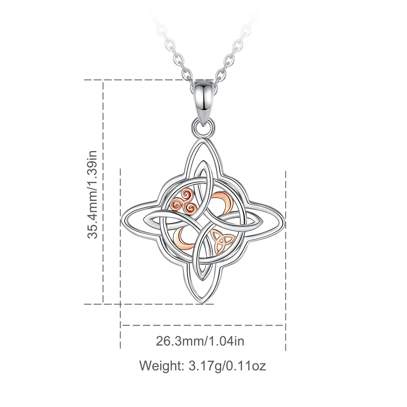 Solar Swirl Rose Gold With Rope Chain Gift