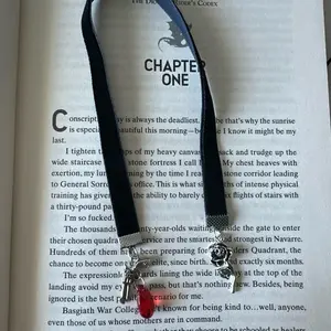 Rose dark romance inspired velvet ribbon bookmark