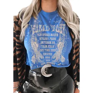 CROPPED WORLD TOUR BLEACHED OUT GRAPHIC TEE