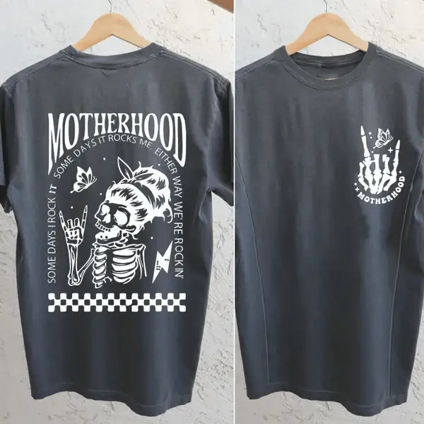 Iprintsy Motherhood Sometimes I Rock It Sometimes It Rocks Me Zipper Nursing T-shirt