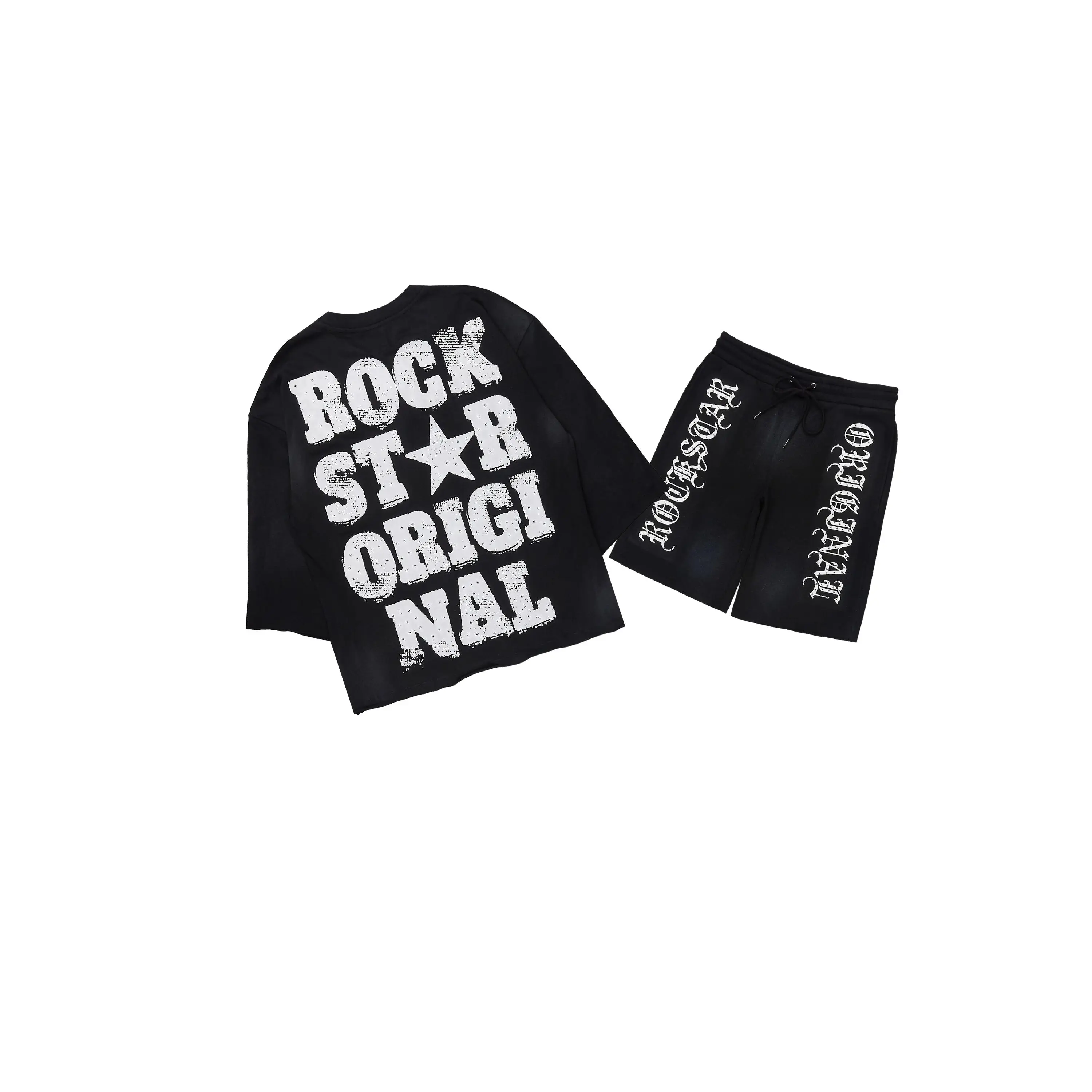 Dazzle Black Rhinestone T-Shirt/Short Set
