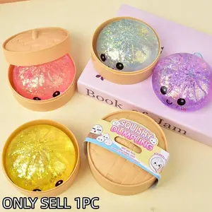 Glitter Dumpling Stress Relief Toy, Colorful Sensory Plaything, Soft Slow-Rebound Pressure Release, Perfect for Parties & Gifts