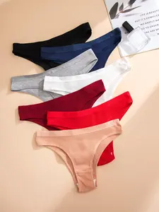 Women's Solid Color Panty, Regular Fit Soft Comfy Breathable Knicker for Daily Wear, Underwear for All Seasons, Womenswear