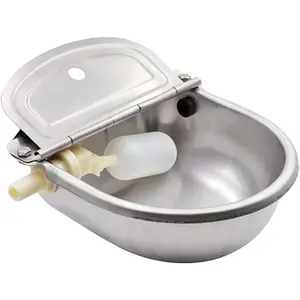 Automatic Cow Drinking Water Bowl Stainless Steel Feeder Trough Dispenser for Pet Dog Horse Cattle Goat Sheep with Float Ball Valves