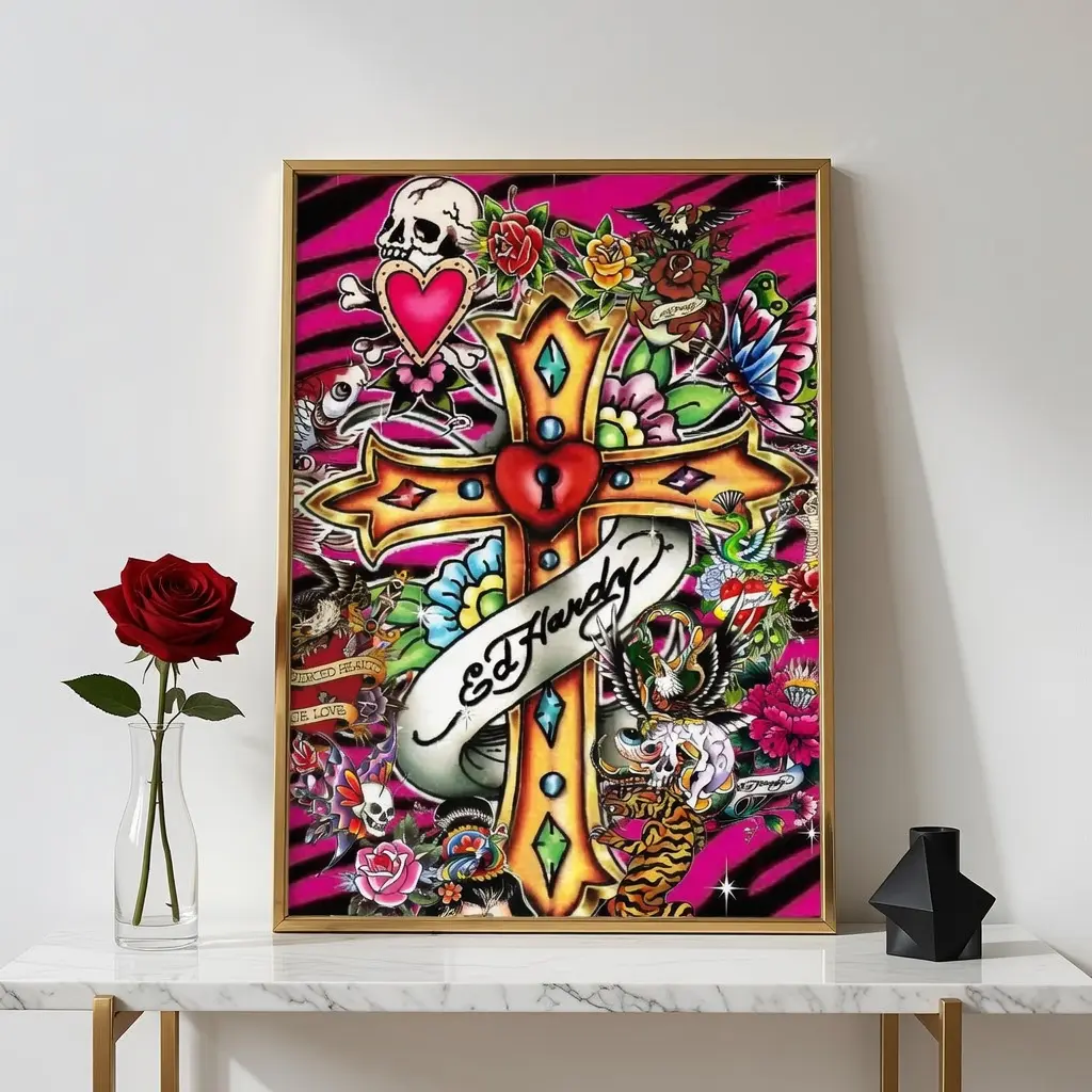 [UNFRAME] Fashion H-Hardy E-EdS LOGO Poster Effortless Style Upgrade HD Wall Art | Waterproof Peel & Stick Trendy Decor | Fade-Resistant Durable Style | Chic Home Gift for Any Space