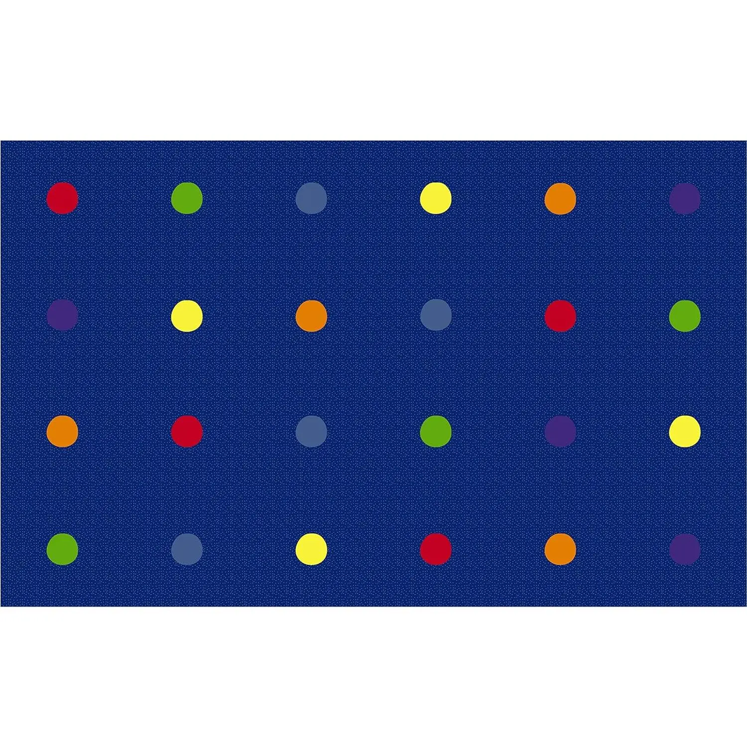 Rectangular Classroom Rug: 'On The Spot Seating' by KidCarpet.com, Size 7'6" x 12', Multi on Blue