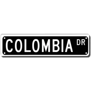 Colombia Dr Street Sign, Colombia Wall Decor, Colombia Gift Wall Decor for Home/Office/Driveway/Man Cave/Bar, Quality Metal Signs 16x4 Inch