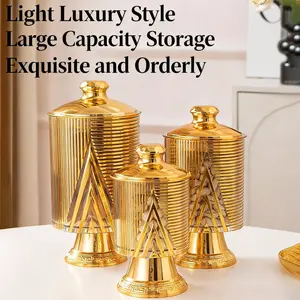 Round Storage Sealed Jar with Lid, Transparent Plastic Kitchen Spice Nut Grain Food Container, Set of Three, Kitchen Storage Containers, Ideal for Home Organization