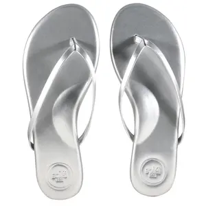 Soleil Sea Indie Metallic Silver Flip Flops