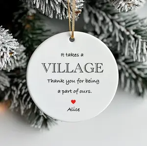 Personalized Thank You Christmas Ornament, Appreciation Ornament, Personalized Teacher Keepsake, Nanny Gift, Daycare Teacher Gift