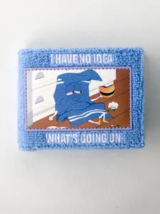 Anime Embroidered Two-Fold Wallet, Bifold Wallet, Fashionable Cute Cartoon Design, PU Leather Material, ID Window Card Holder, Wallet Cards Storage, All Seasons Accessory