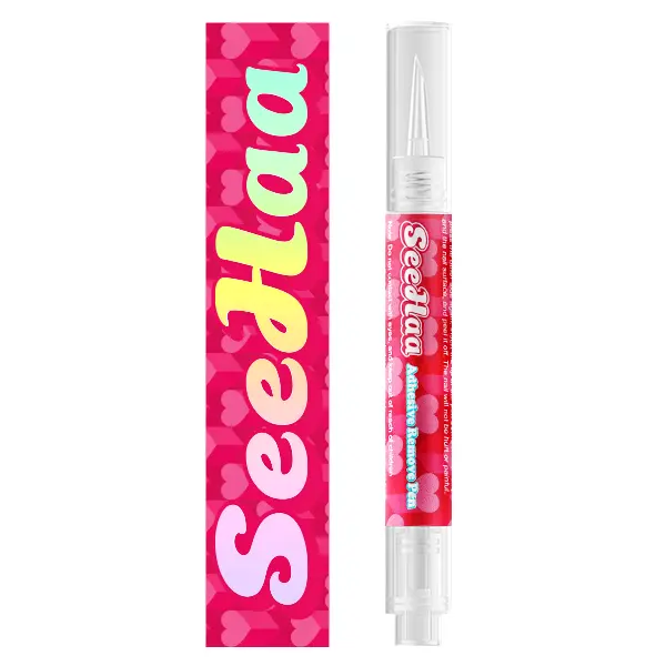 SEEHAA Nail Glue Remover Pen 10s Quick Press On Nail Remover with Vitamin E Castor Oil Click & Remove for Press on Nails Fake Nails Solid Glue Gel Alcohol Free Acetone Free Polish Manicure