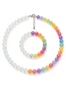 Dopamine Color-Changing Necklace Bracelet Set, UV Light Reactive Jewelry, Perfect for Valentine's Day, Wedding, Christmas Gifts